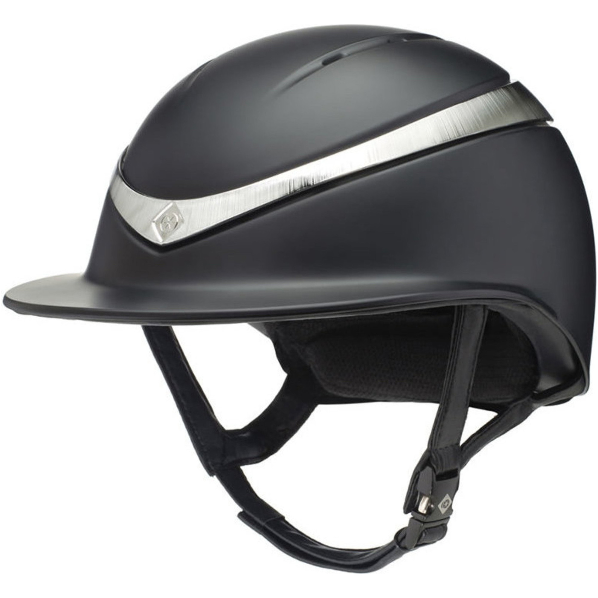 Charles Owen Halo Luxe Breiter Schirmhelm & Stirnband Halowpbs - Schwarz / Platin